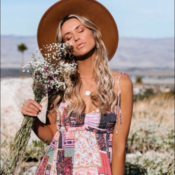 LAST ONE - Size L- Boho Floral Patchwork Dress- NWT - Picture 2 of 12